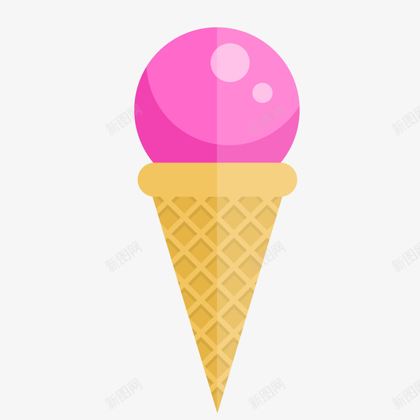 卡通甜筒冰淇淋矢量图ai免抠素材_新图网 https://ixintu.com 冰淇淋 卡通 扁平化 甜筒 甜食 雪糕 食物 矢量图