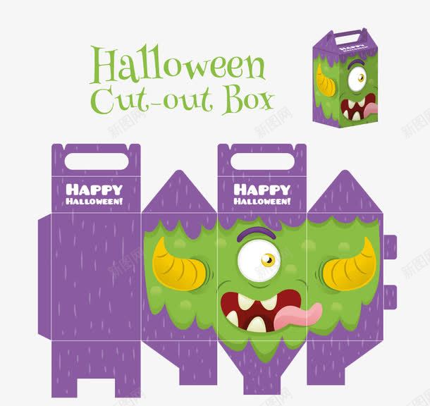 万圣节独眼怪包装盒png_新图网 https://ixintu.com halloween happy 万圣节 产品 单眼怪兽 宝箱怪物 怪物 纸盒