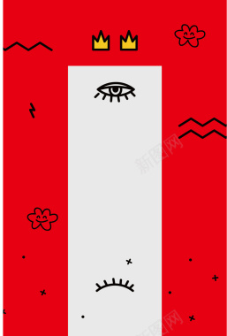 红色孟菲斯花纹矢量平面广告背景背景