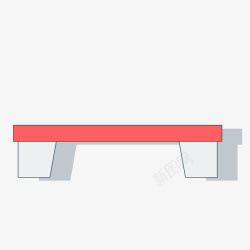 红白色长椅卡通红白色公园长凳高清图片