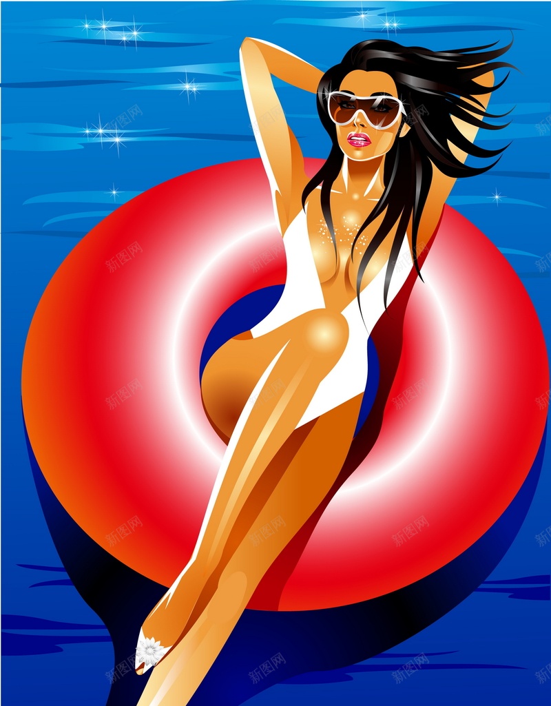 沙滩美女矢量图ai设计背景_新图网 https://ixintu.com 卡通 女人 性感 手绘 比基尼 沙滩 沙滩上的女人 矢量图 童趣 美女