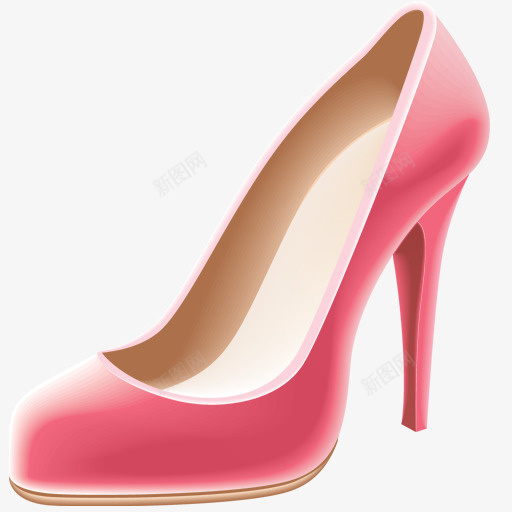 粉色的高跟鞋图标png_新图网 https://ixintu.com 鞋子 高跟鞋