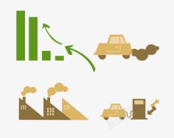 汽车尾气上升环境污染元素素材