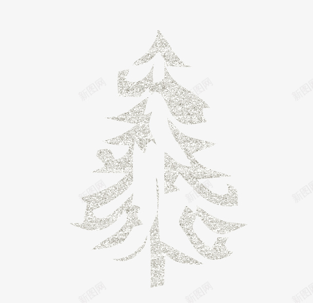 白色圣诞树png免抠素材_新图网 https://ixintu.com 圣诞树 圣诞节 手绘 白色