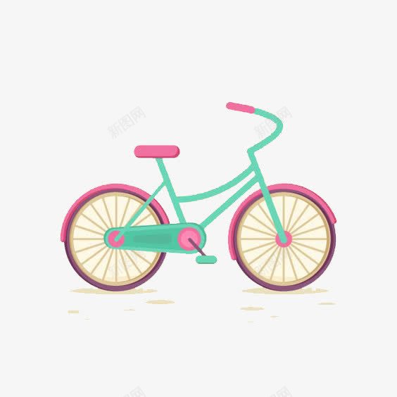 扁平化单车png免抠素材_新图网 https://ixintu.com 单车 单车免扣元素 单车插画 手绘单车 自行车