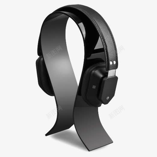 时尚耳机png免抠素材_新图网 https://ixintu.com 产品实物 头戴式耳机 耳机架 重低音耳机 黑色耳机
