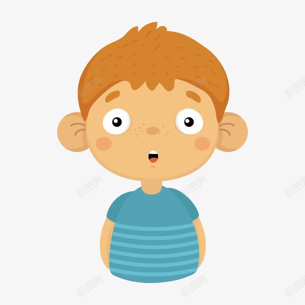 惊讶的棕发男孩png免抠素材_新图网 https://ixintu.com 卡通手绘 小孩 惊讶 惊讶的小孩 棕色头发 男孩 短发