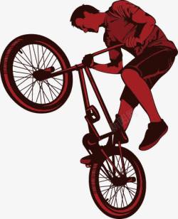 卡通运动剪影自行车素材