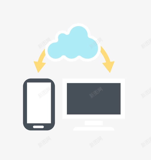 手机电脑数据互换png免抠素材_新图网 https://ixintu.com 云计算 手机 数据互换 电脑 矢量素材