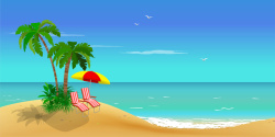 男青年旅游摄影插画大海夏日海滩风景旅游平面广告矢量图高清图片