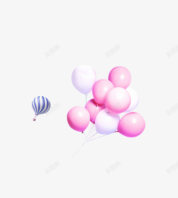 彩色的气球png免抠素材_新图网 https://ixintu.com 梦幻 气球 氢气球 漂亮 白色 红色 蓝白条纹