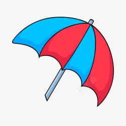 卡通红蓝遮阳伞素材