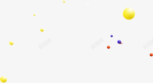 蓝色球黄色球红色球小装饰png免抠素材_新图网 https://ixintu.com 红色 蓝色 装饰 黄色