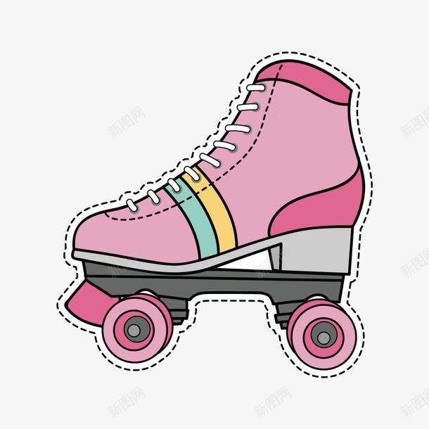 粉色轮滑鞋png免抠素材_新图网 https://ixintu.com 平面 滑行 粉色 设计 轮毂 轮滑 运动