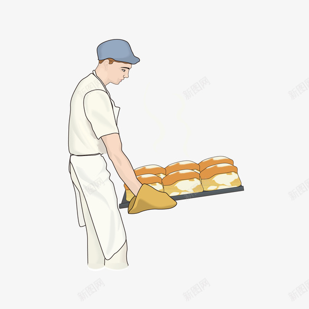 面包师矢量图ai免抠素材_新图网 https://ixintu.com 厨师 面包师 面点师 矢量图