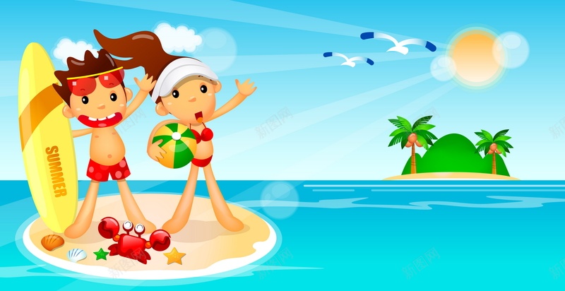 儿童沙滩玩耍矢量图ai设计背景_新图网 https://ixintu.com 儿童 卡通 大海 手绘 沙滩 玩耍 童趣 矢量图