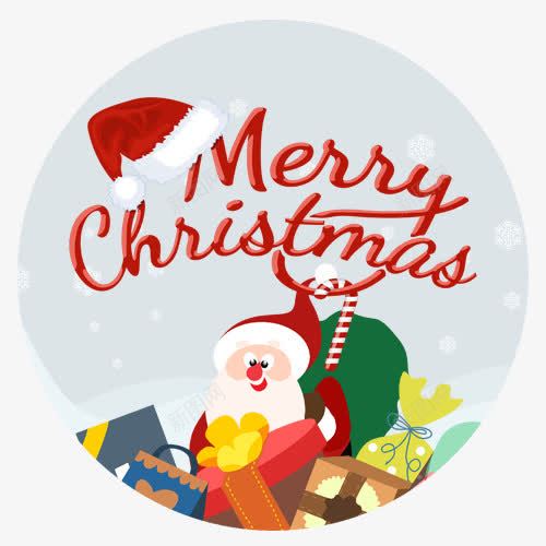 圣诞快乐png免抠素材_新图网 https://ixintu.com 促销活动 圆形标签 圣诞节 英文字母 装饰标签 设计标签