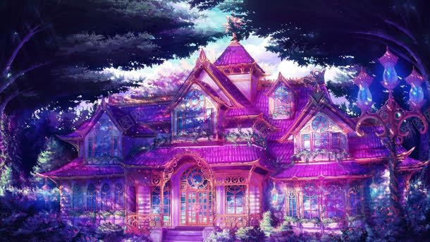 游戏场景紫色光效环境渲染效果背景