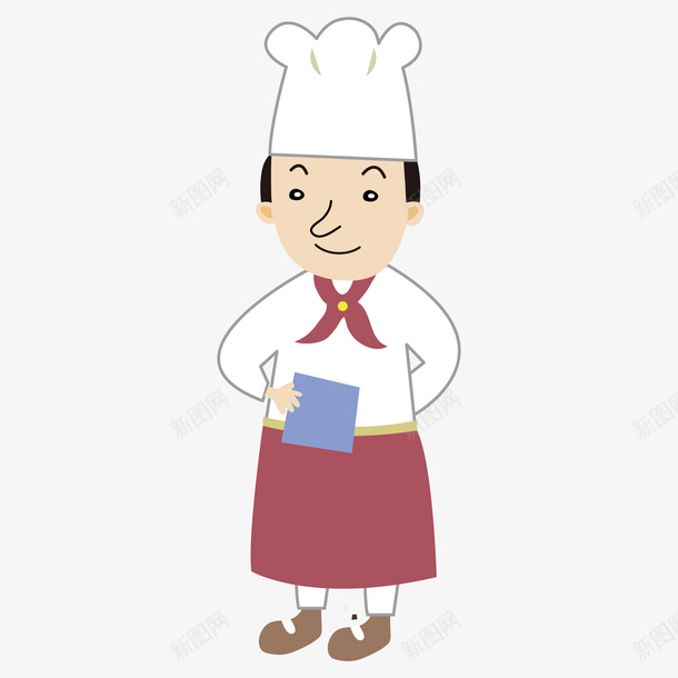 卡通厨师手绘简图png免抠素材_新图网 https://ixintu.com 人物 卡通 厨师 厨师帽 厨师服 围裙 餐厅