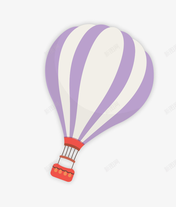 热气球png免抠素材_新图网 https://ixintu.com 白色 篮子 紫色 红色