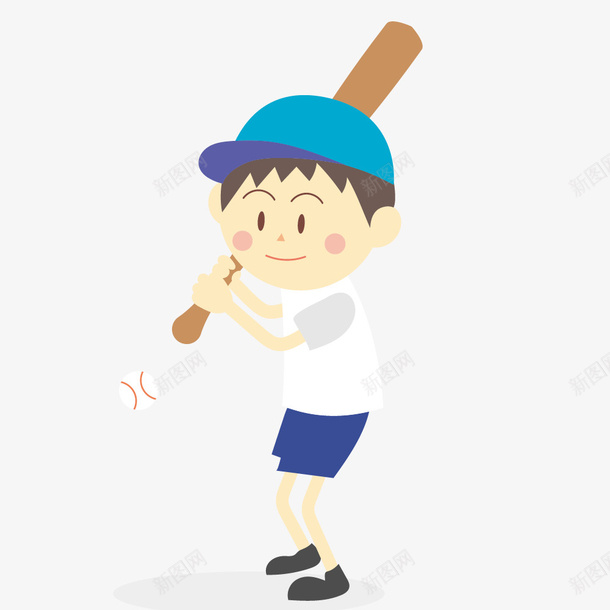 拿棒球的卡通男孩png免抠素材_新图网 https://ixintu.com 人物 卡通 打棒球 拿着球棒 棒球 棒球杆 男孩 简图