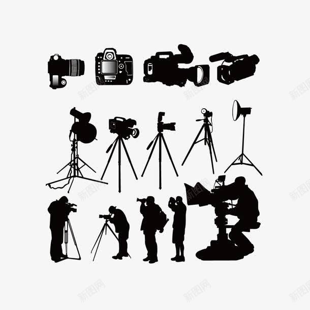 相机和照相的人png免抠素材_新图网 https://ixintu.com 人物剪影 照相的人 相机