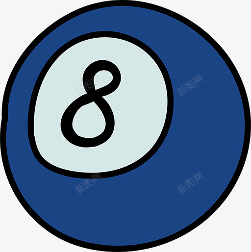 卡通桌球png免抠素材_新图网 https://ixintu.com 8号桌球 一个桌球 两个圈 八号球 卡通 圆形的 桌球 蓝色