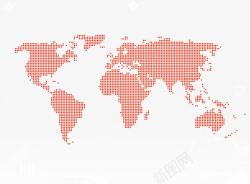 红色微粒全球地图素材
