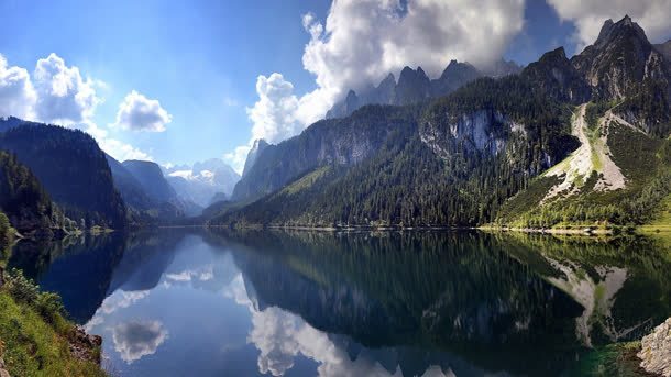 唯美自然湖光山色摄影图背景