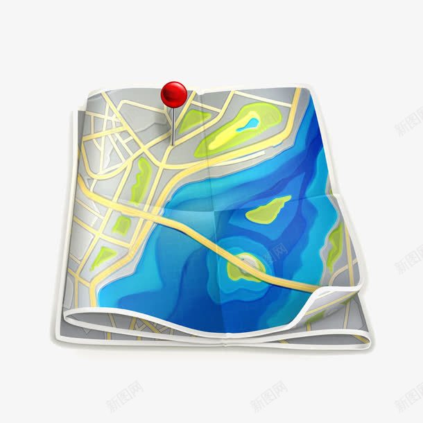 卡通地图定位图标png_新图网 https://ixintu.com GPS定位 卡通地图 地图