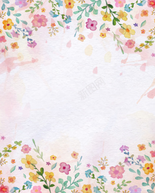 春季粉色花卉纹理海报背景矢量图背景