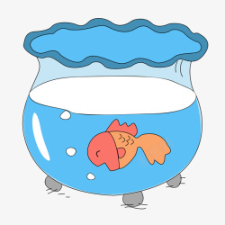 蓝色鱼缸手绘蓝色鱼缸矢量图高清图片