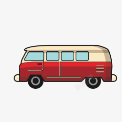 小巴车红色创意小巴车矢量图高清图片