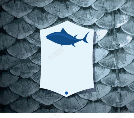 鱼鳞质感海报鱼类背景矢量图背景
