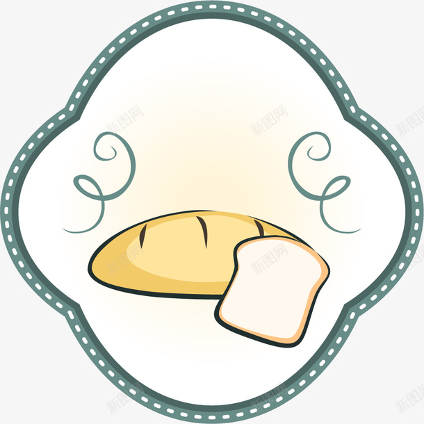 黄色面包标签png免抠素材_新图网 https://ixintu.com 免抠PNG 标签 边框纹理 面包 黄色