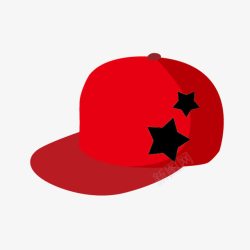 卡通红色棒球帽素材