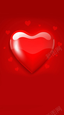 红色爱心情人节矢量图H5背景背景