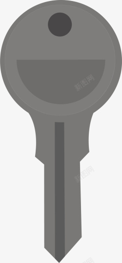 灰色圆形钥匙矢量图素材