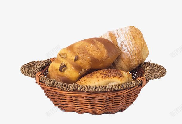 一篮面包png免抠素材_新图网 https://ixintu.com 全麦面包 实物 早餐 果仁面包 篮子 面包 面点