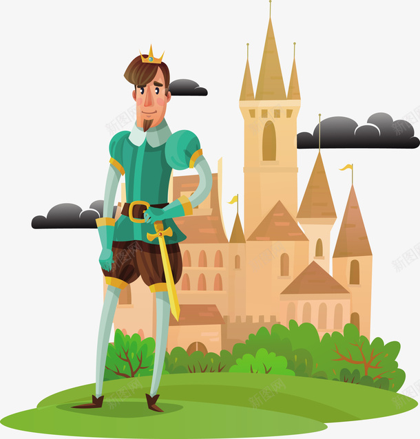 一个手绘王子与城堡矢量图eps免抠素材_新图网 https://ixintu.com 一个城堡 城堡 城堡PNG 手绘城堡 王子 矢量城堡 矢量图