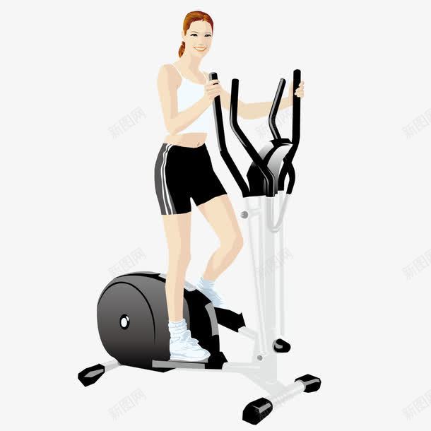 站在健身器上的美女png免抠素材_新图网 https://ixintu.com 健身 器材 美女
