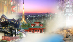 日本本州日本旅游海报背景高清图片