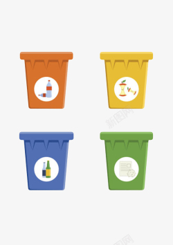 保护环境循环利用彩色简约保护环境可回收标志的垃高清图片