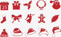 矢量圣诞帽礼物圣诞节圣诞帽装饰标志高清图片