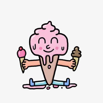 冰淇淋人拿着冰淇淋png免抠素材_新图网 https://ixintu.com 冰淇淋 可爱 彩色 手 蛋卷