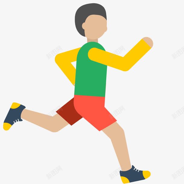 跑步的人png免抠素材_新图网 https://ixintu.com 健身 扁平跑步的人 跑步 运动