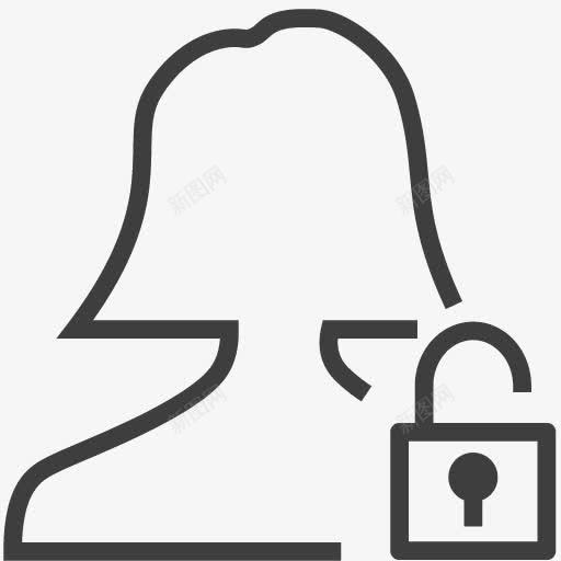 女性用户解锁图标png_新图网 https://ixintu.com unlocked user woman 女人 用户 解锁
