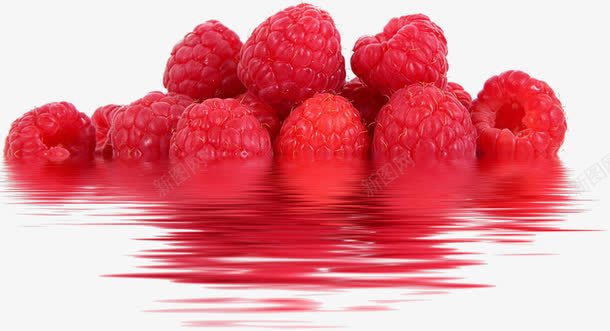 水里的树莓png免抠素材_新图网 https://ixintu.com 果实 树莓 水果 浆果