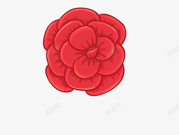 卡通手绘红色的花朵png免抠素材_新图网 https://ixintu.com 创意 动漫动画 卡通手绘 卡通花 红色的花朵 花瓣