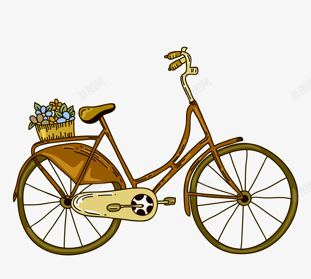 插画自行车手绘png免抠素材_新图网 https://ixintu.com 公共自行车 手绘 手绘自行车 插画自行车 自行车